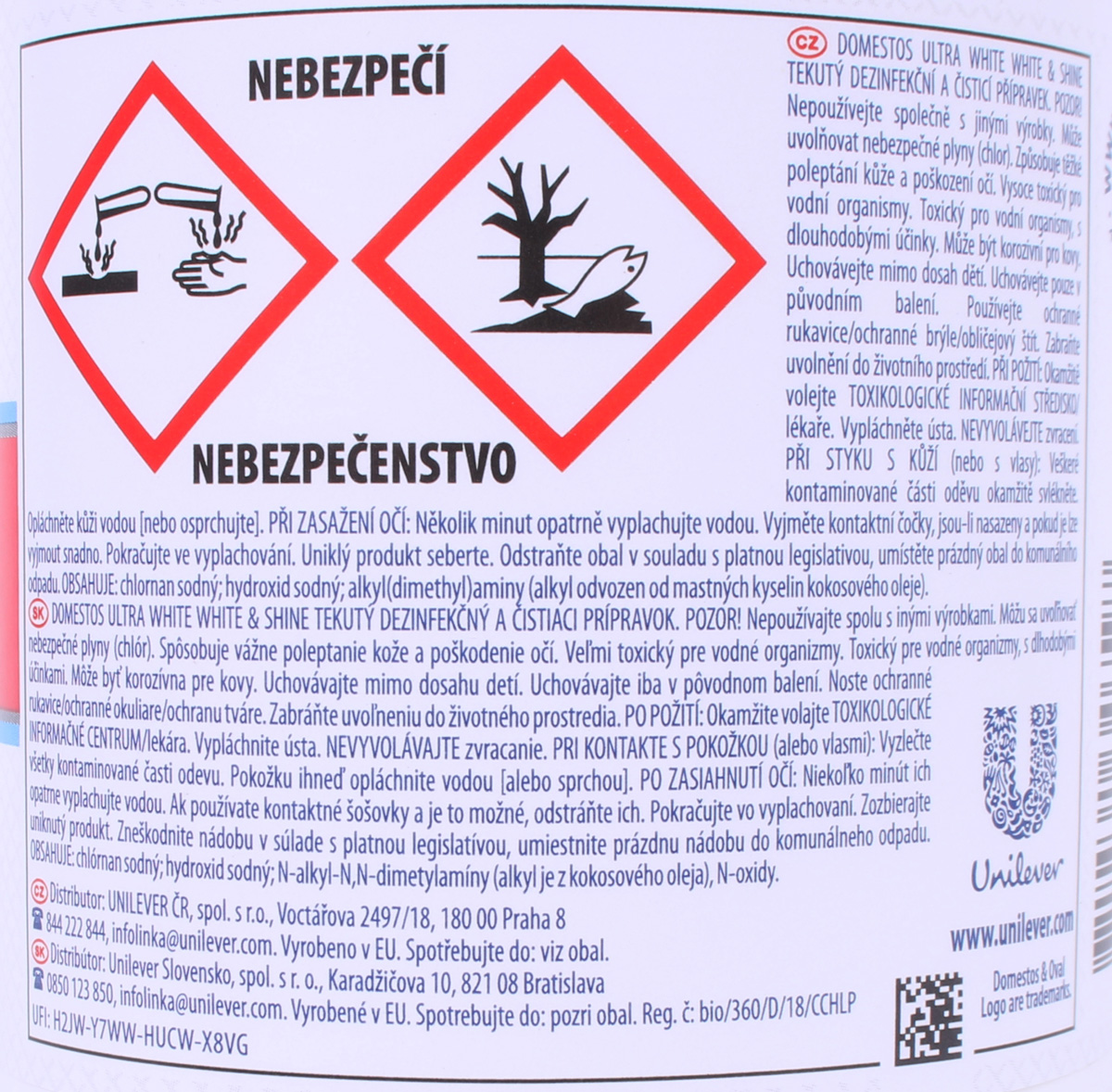Domestos WC čistiaci gél 750 ml - White Ultra – Obrázok 3