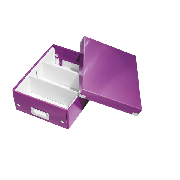 Malá organizačná krabica Click & Store purpurová – Obrázok 2