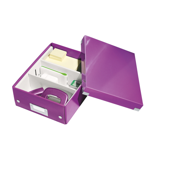 Malá organizačná krabica Click & Store purpurová – Obrázok 3