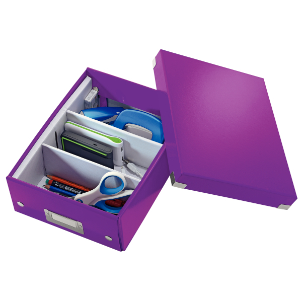 Malá organizačná krabica Click & Store purpurová – Obrázok 4