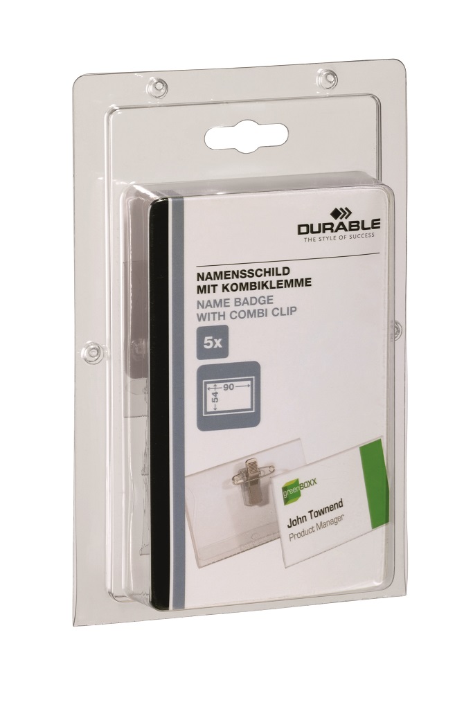 Visačka štipec+špendlík DURABLE 90x54mm 5ks – Obrázok 3