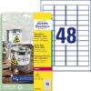 Etikety polyesterové veľmi odolné 45,7x21,2mm Avery A4 biele 20 hárkov