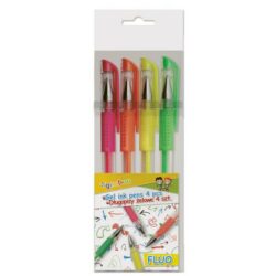 Gélové perá Gimboo 0,5 mm fluorescenčné farby, 4 ks