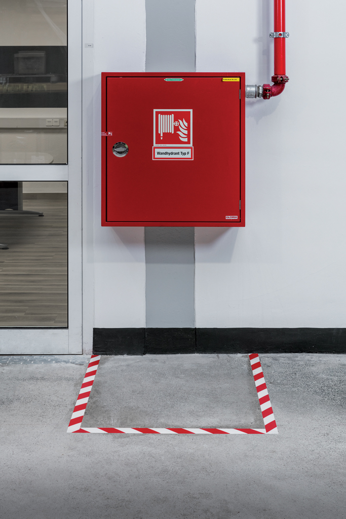 Vyznačovacia páska DURALINE STRONG 2 COLOUR bielo-červená 50 mm x 30 m – Obrázok 2