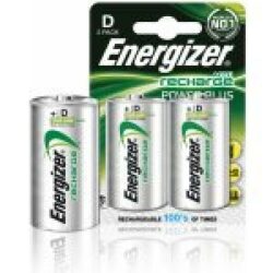 Batéria Energizer veľký monočlánok nabíjateľná 2500mAh HR20 / 2 ks