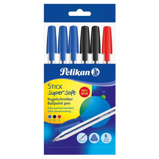 Sada guľôčkových pier Pelikan STICK s.soft 6ks mix farieb