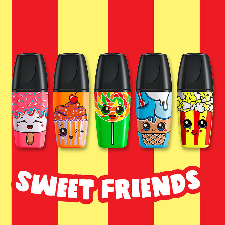 Sada zvýrazňovačov STABILO Boss Sweet Friends friend v plastovej dóze – Obrázok 2