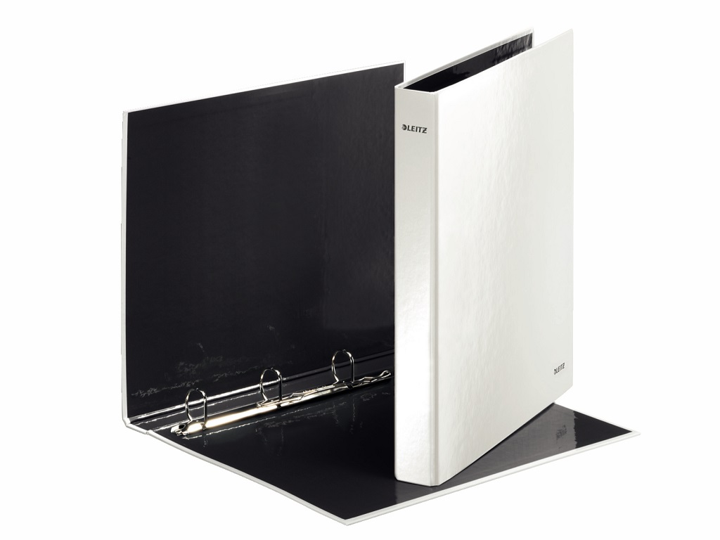 Zakladač 4-krúžkový Leitz WOW laminovaný 4cm perleťovo biely – Obrázok 2