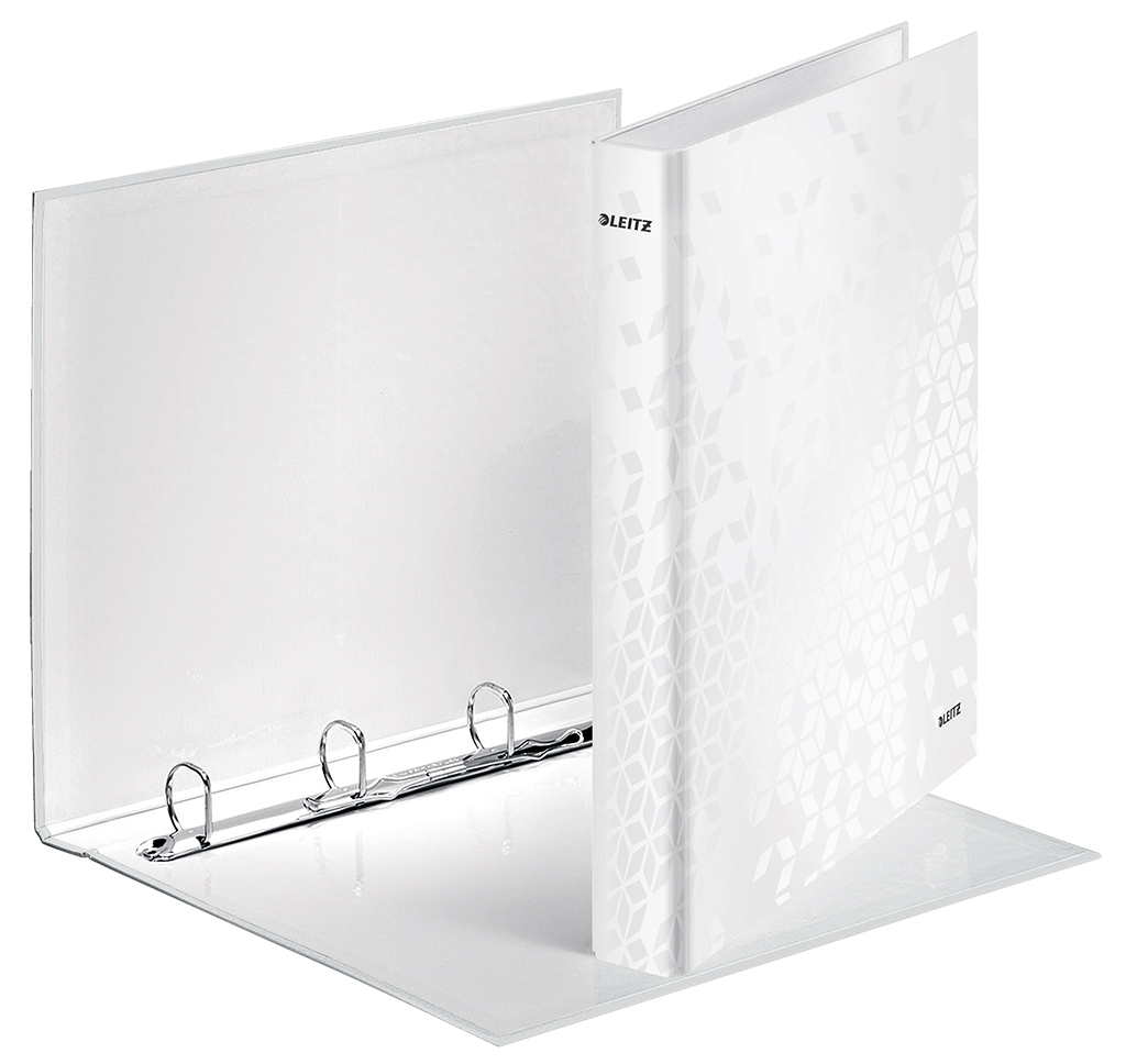 Zakladač 4-krúžkový Leitz WOW laminovaný 4cm perleťovo biely – Obrázok 4